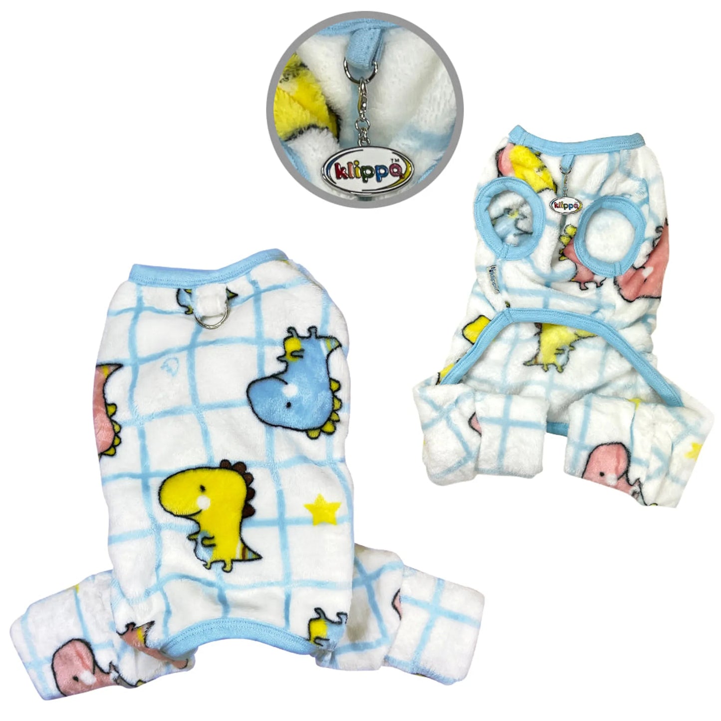 Ultra Plush Colorful Dinosaurs Front Sleeveless Pajamas - Your Pet Connection