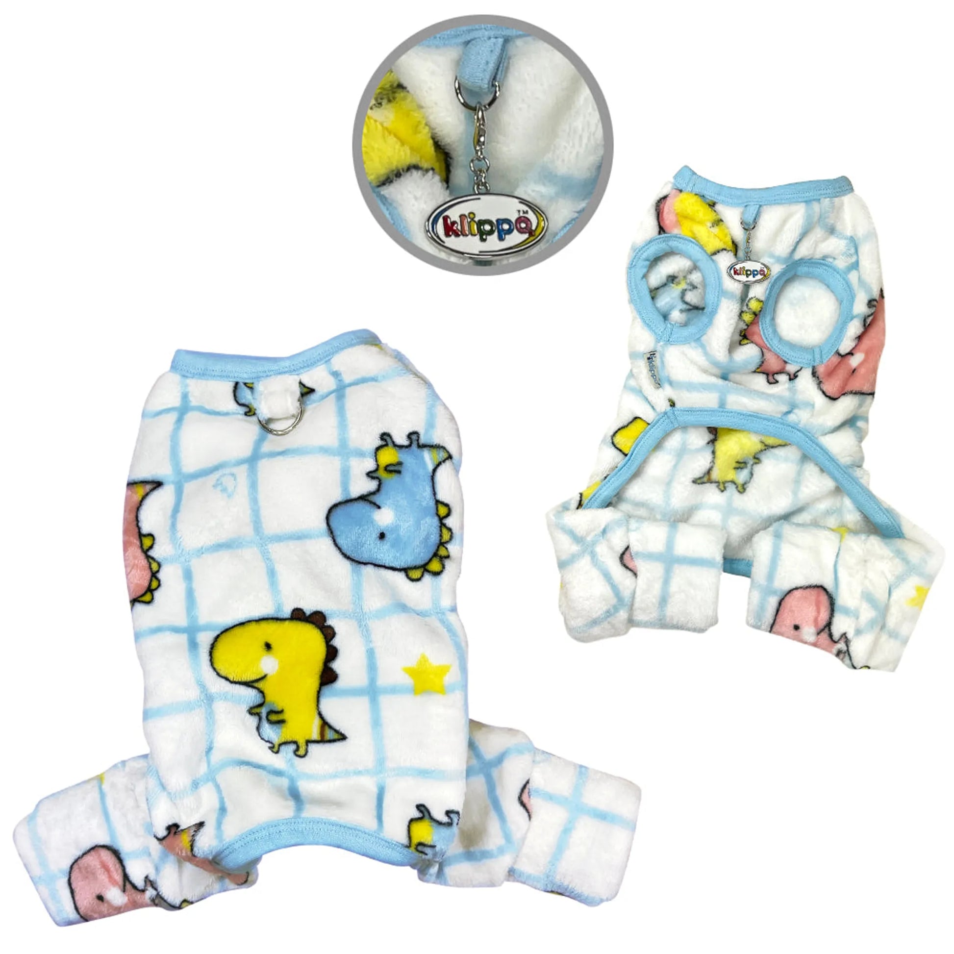 Ultra Plush Colorful Dinosaurs Front Sleeveless Pajamas - Your Pet Connection