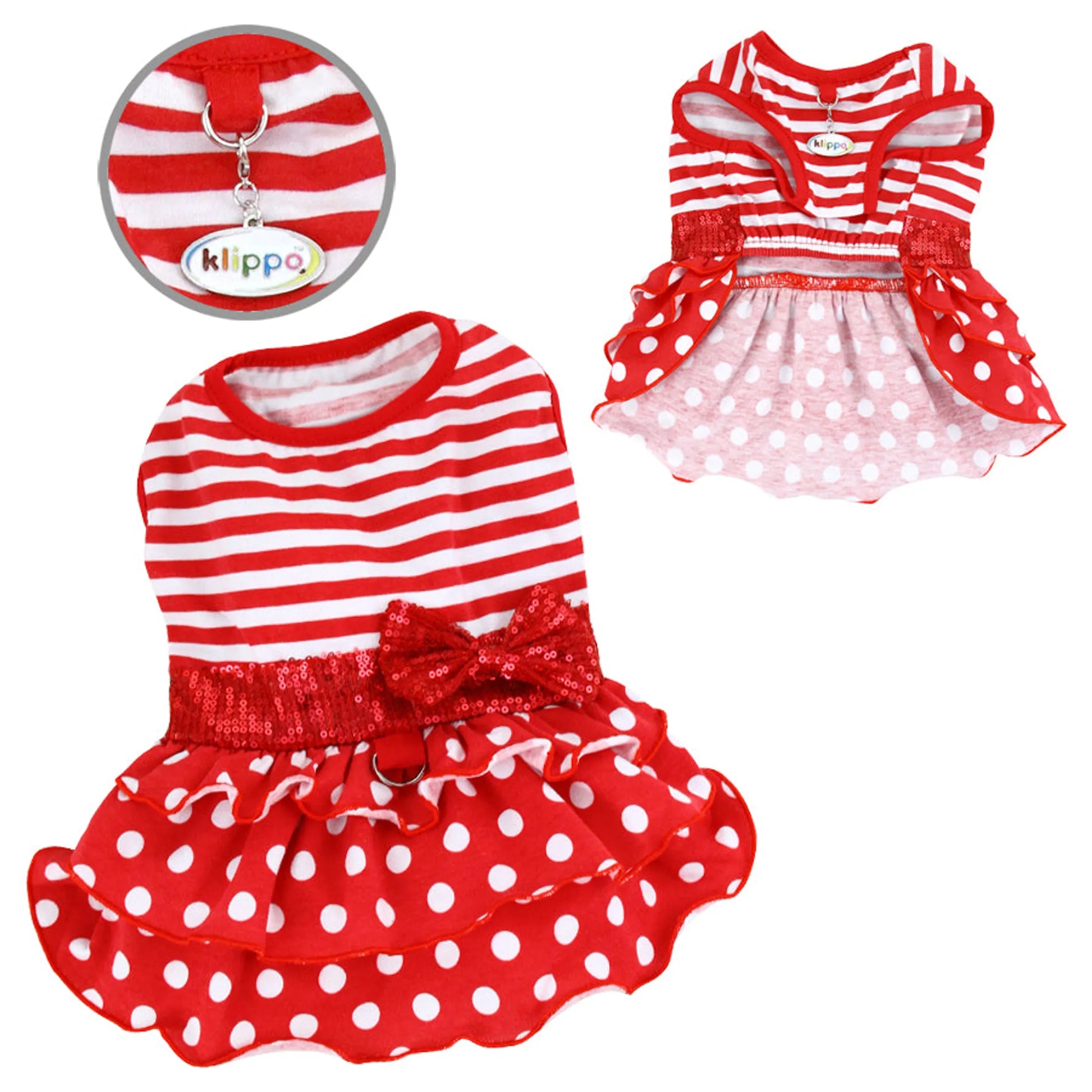 Sparkling Bow Ruffle Layered Dress - Your Pet Connection