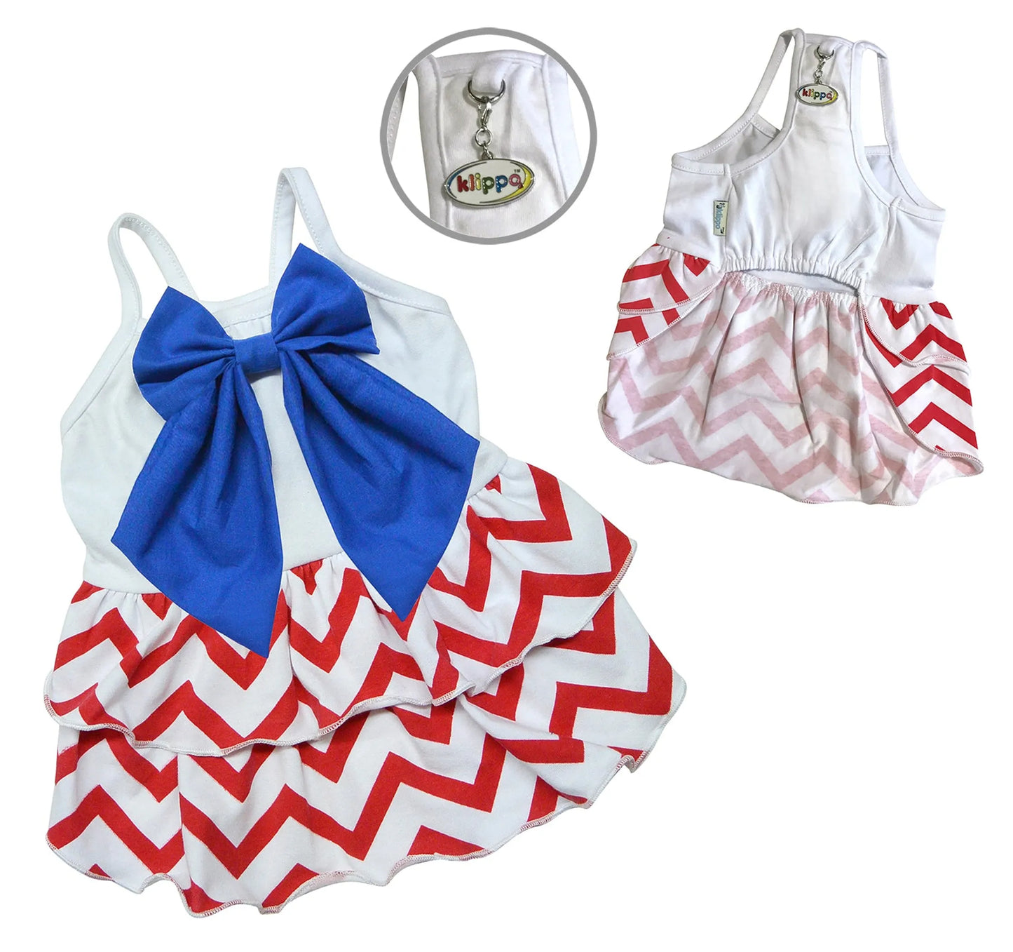 Patriotic Red/White/Blue Large Bow Sundress - Your Pet Connection