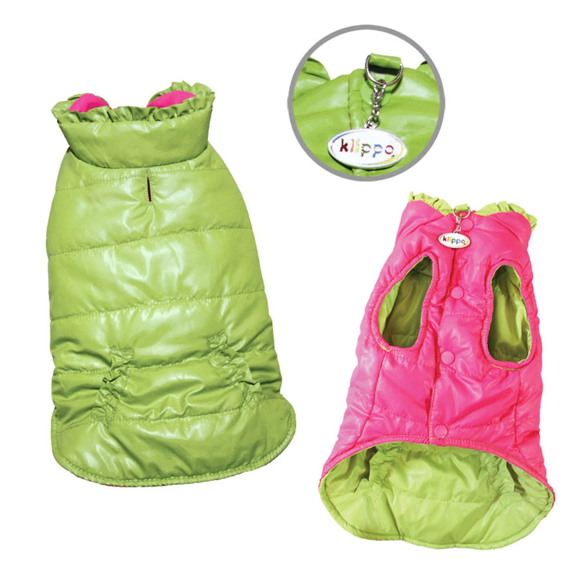 Reversible Parka Vest with Ruffle Trims - Your Pet Connection