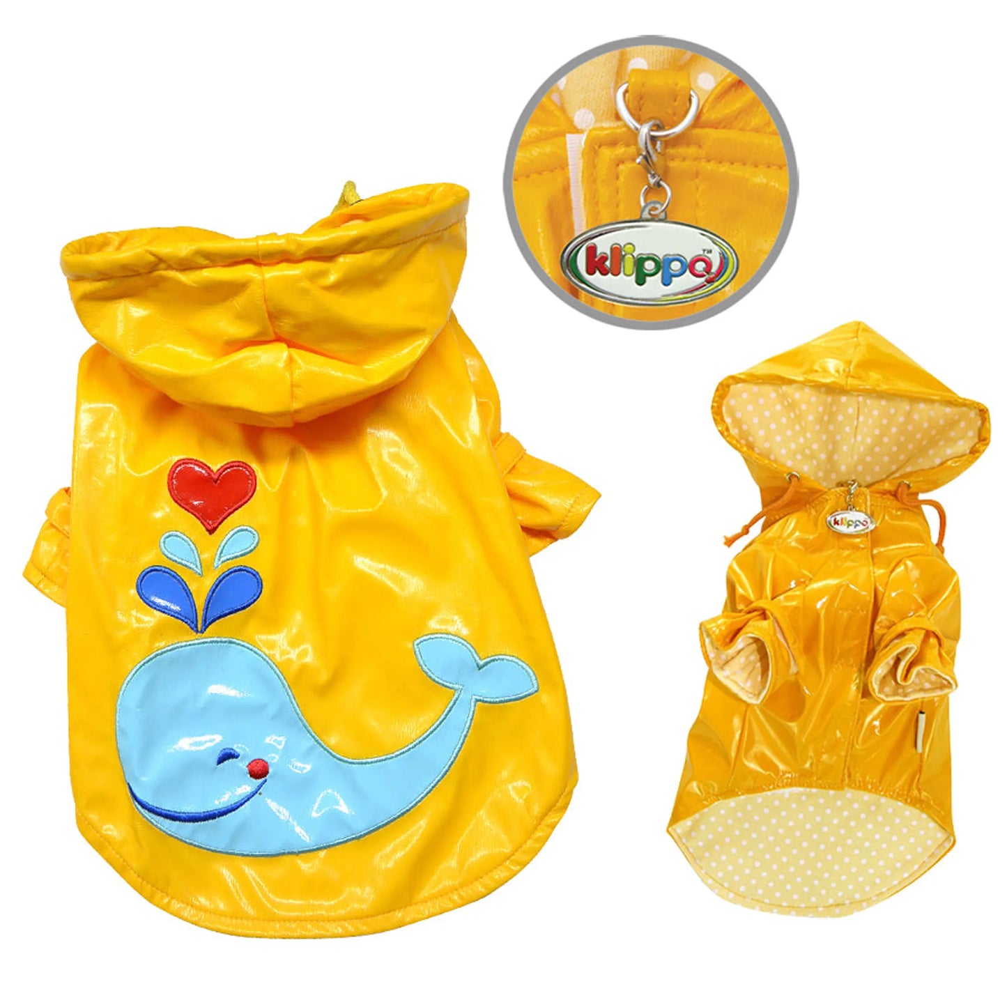 Splashing Whale Raincoat with Cotton Lining - Your Pet Connection
