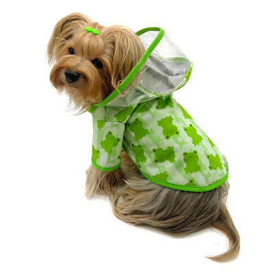 Clear View Froggy Raincoat with Fleece Lining and Detachable Hood - Your Pet Connection