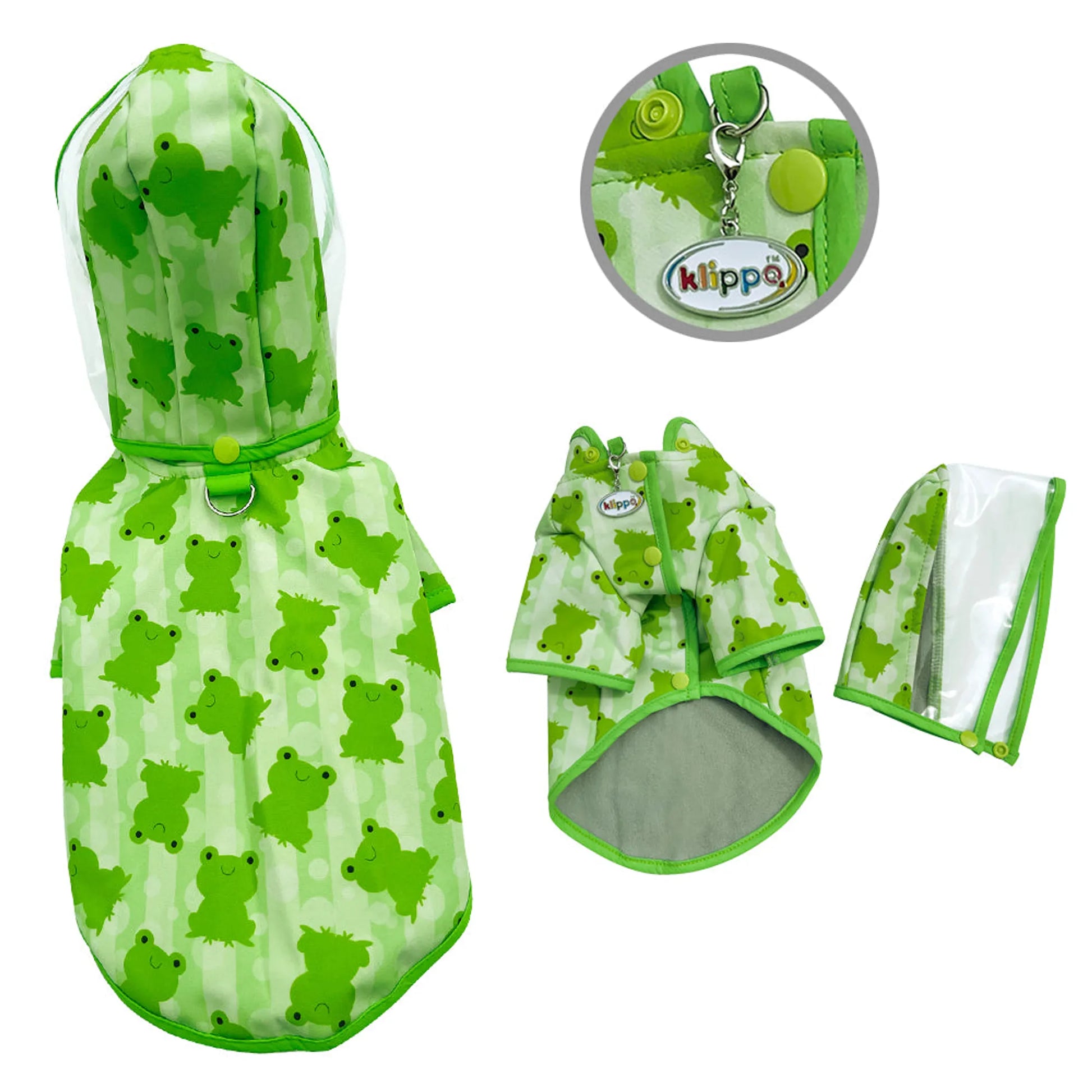 Clear View Froggy Raincoat with Fleece Lining and Detachable Hood - Your Pet Connection