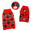 Argyle Turtleneck Sweater in Red/Black/White - Your Pet Connection