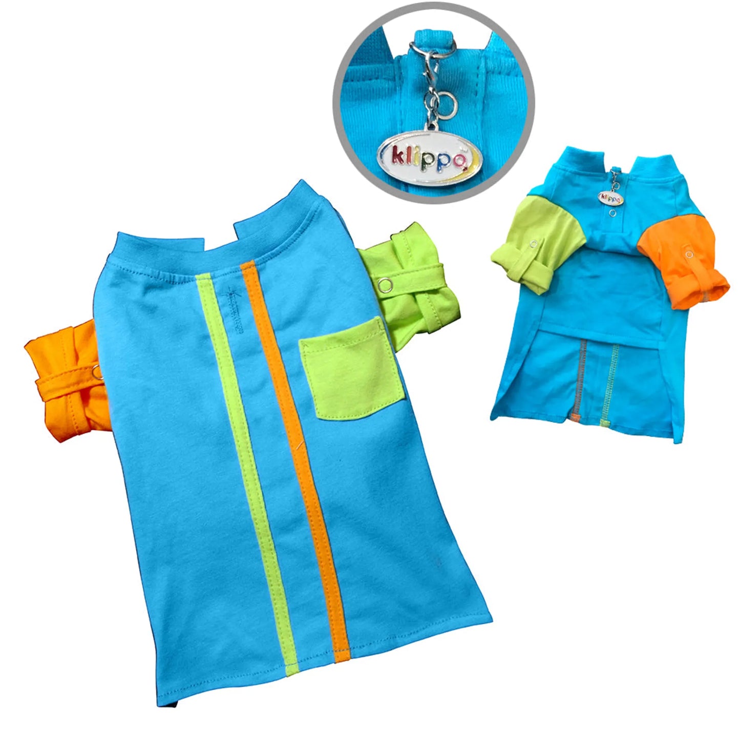 Knit Cotton Contrast Shirt with Roll-Up Sleeves - Your Pet Connection