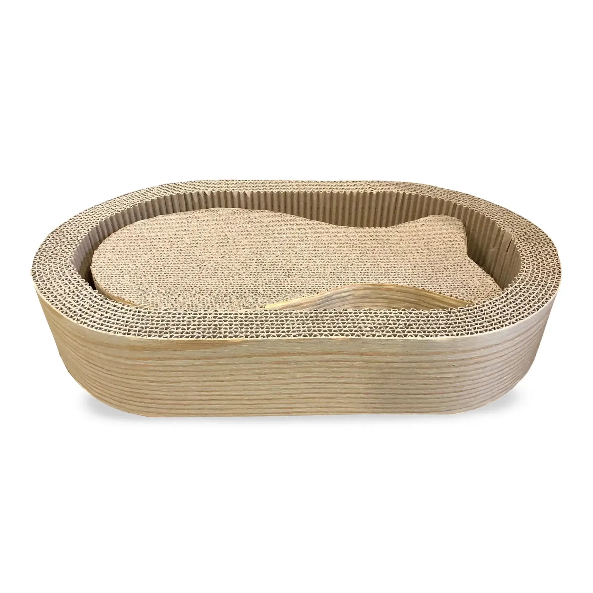 NANDOG Cat Scratcher Two Piece Oval With Inner Fish - Your Pet Connection