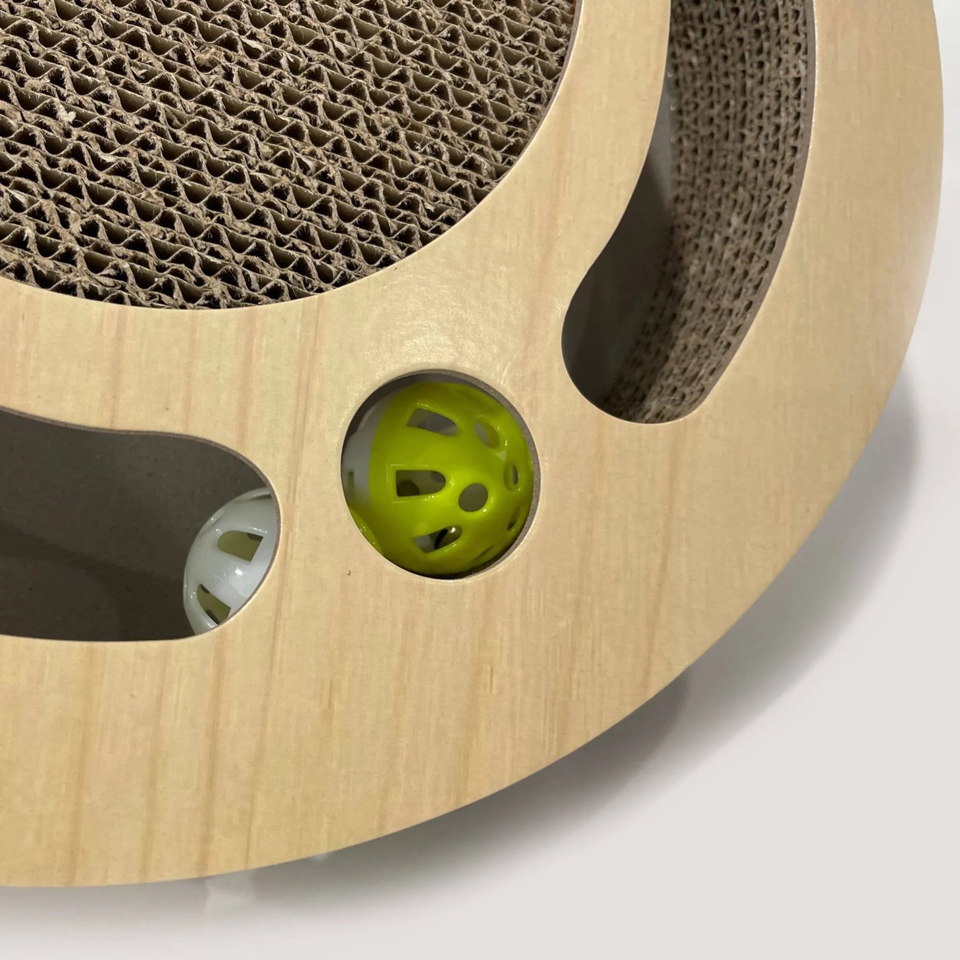 NANDOG Round Shape Open Play Set Wood Cat Scratcher - Your Pet Connection