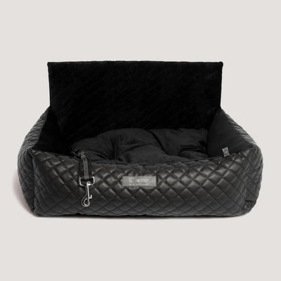 NANDOG Large Black Vegan Leather Car Seat - Your Pet Connection