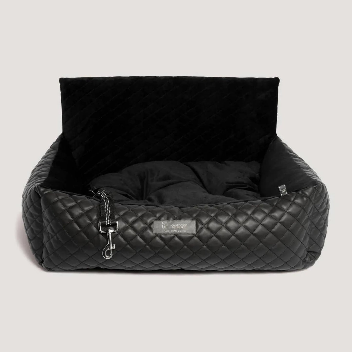 NANDOG Large Black Vegan Leather Car Seat - Your Pet Connection