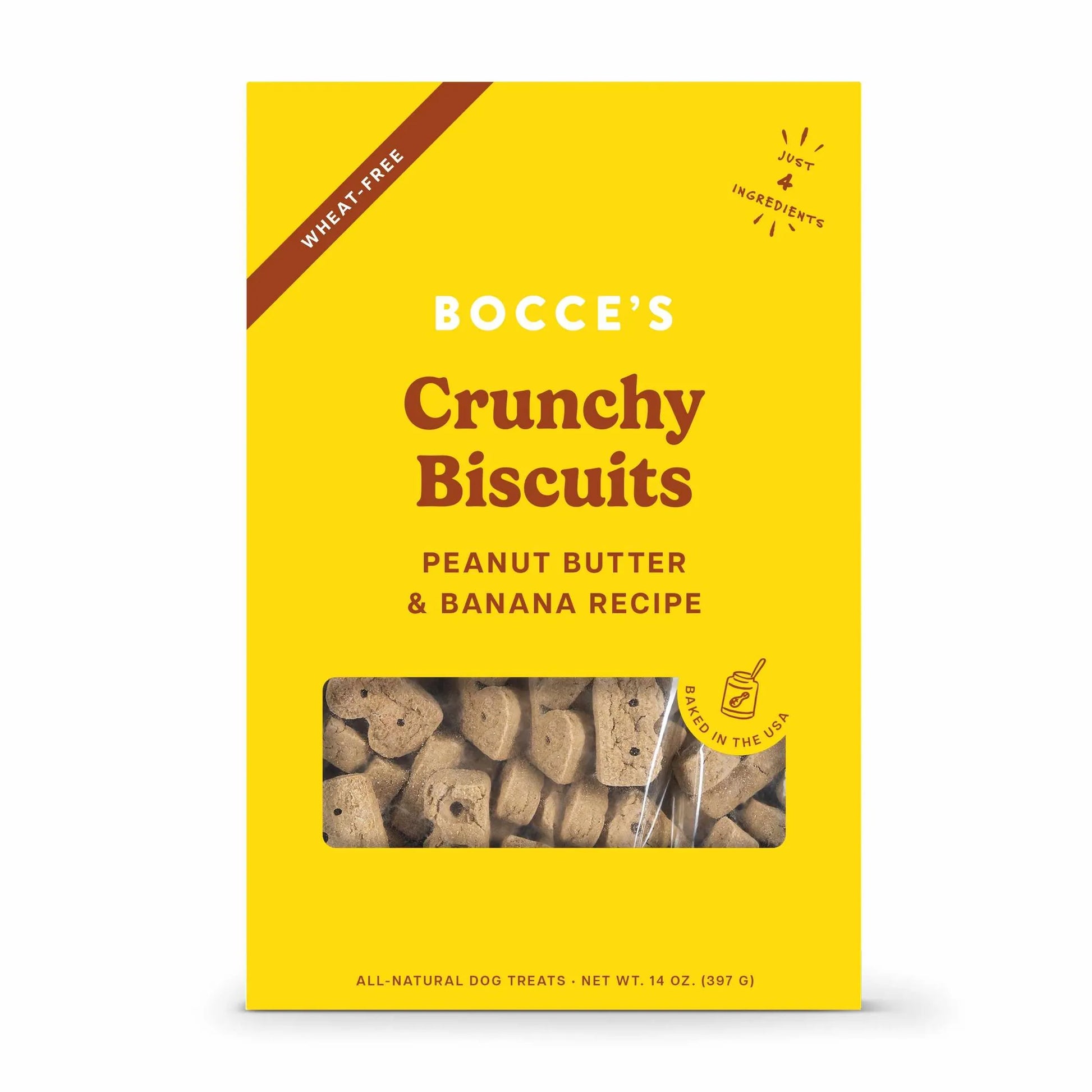 Bocce's Bakery PB + Banana Biscuit Boxes Dog Treats 14oz - Your Pet Connection