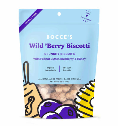 Bocce's Bakery Wild 'Berry Biscotti Small Batch Biscuits Dog Treats 12oz - Your Pet Connection