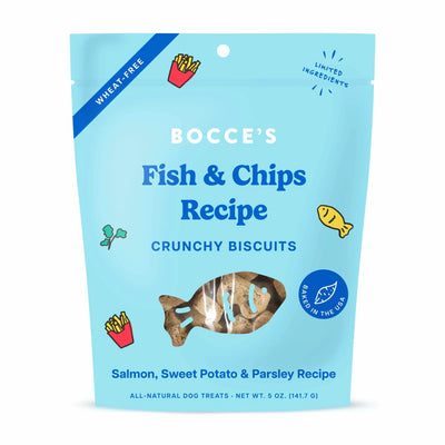 Bocce's Bakery Fish & Chips Biscuit Dog Treats 5oz - Your Pet Connection