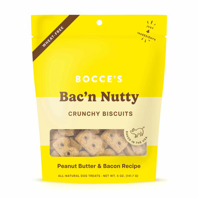 Bocce's Bakery Bac'N Nutty Biscuit Bags Dog Treats 5oz - Your Pet Connection