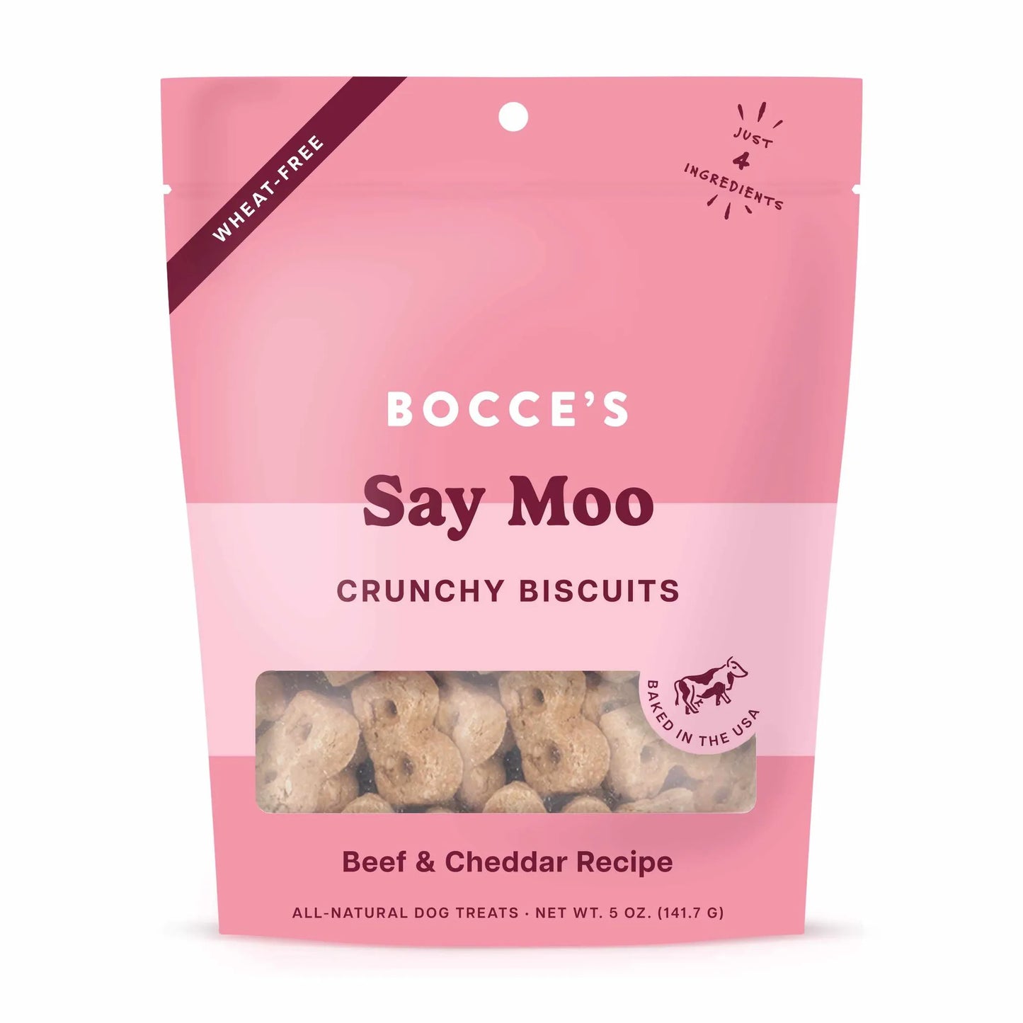 Bocce's Bakery Say MOOOO Biscuit Bags Dog Treats 5oz - Your Pet Connection