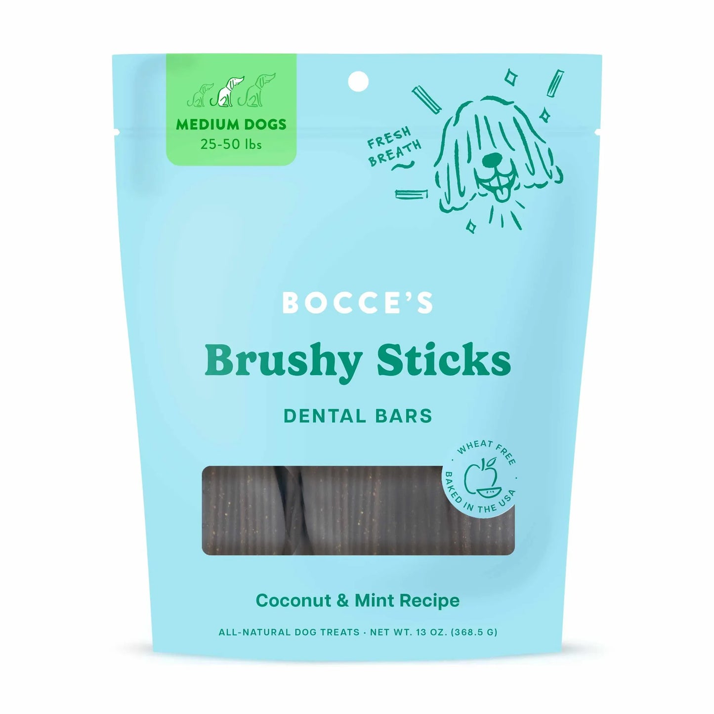 Bocce's Bakery Dailies Brushy Sticks Medium Dog Dental Treats 13oz - Your Pet Connection