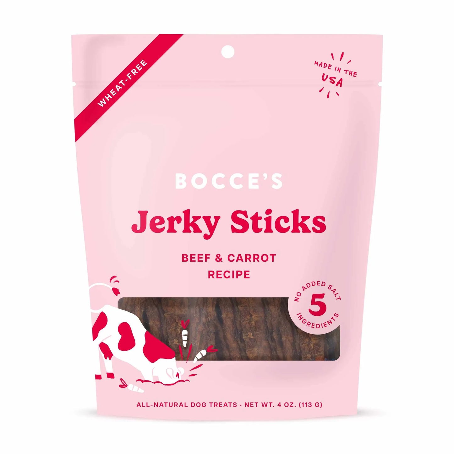 Bocce's Bakery Beef & Carrot Jerky Treats 4 oz.