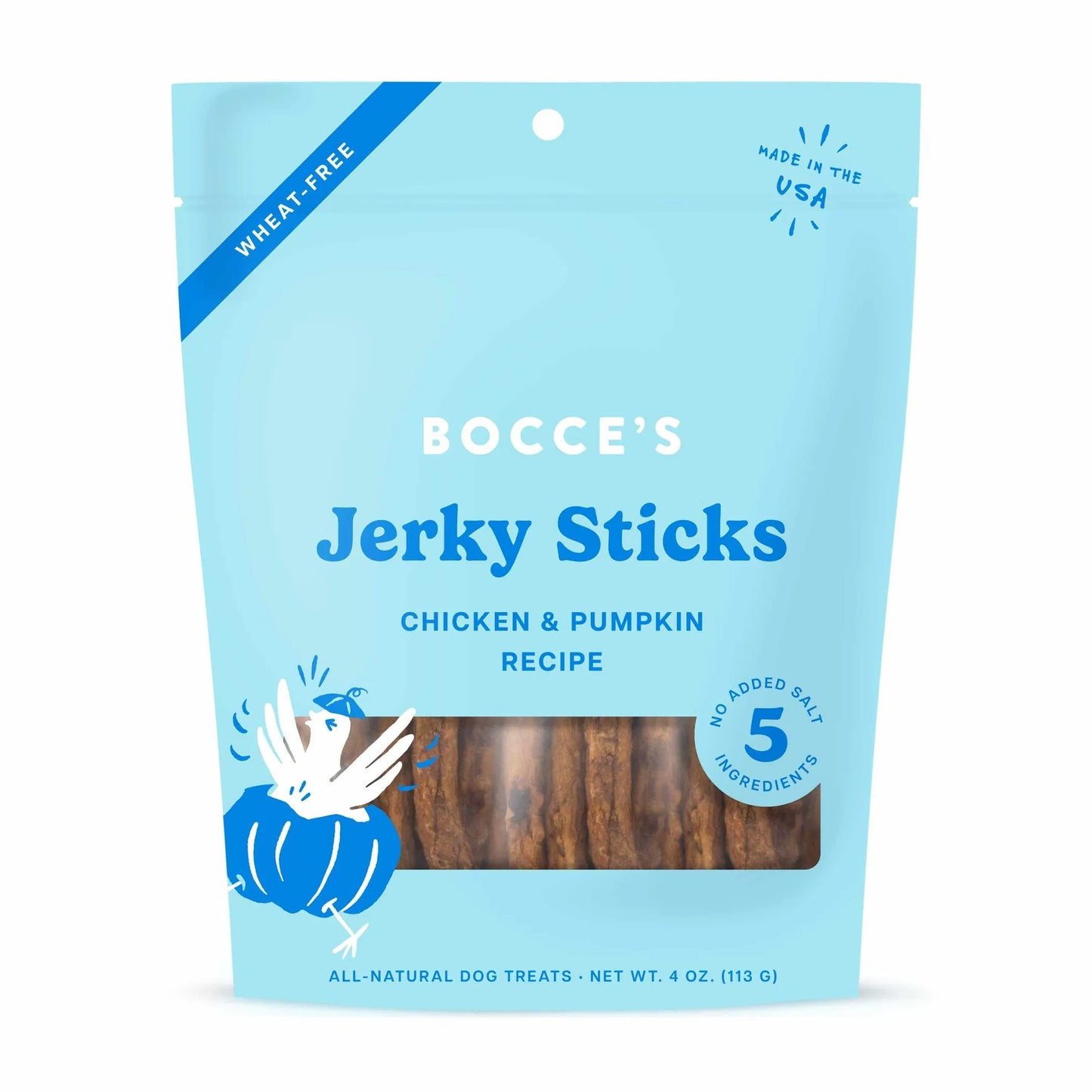 Bocce's Bakery Chicken & Pumpkin Jerky Sticks 4 oz