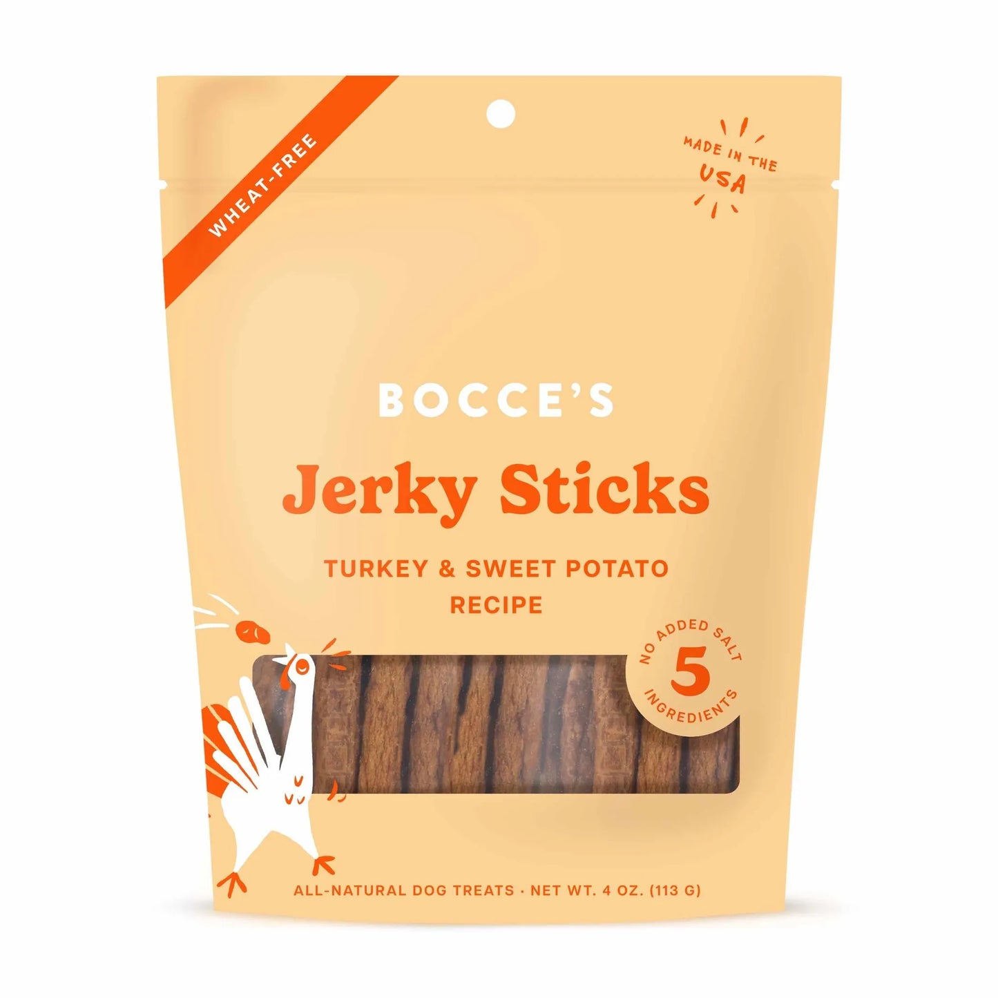 Bocce's Bakery Jerky Sticks Turkey Sweet Potato 4 oz
