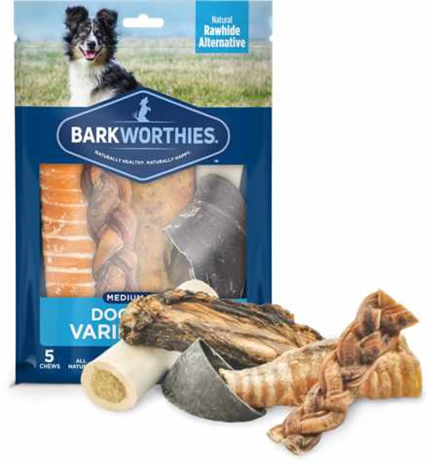 Barkworthies medium breed variety pack natural dog chews