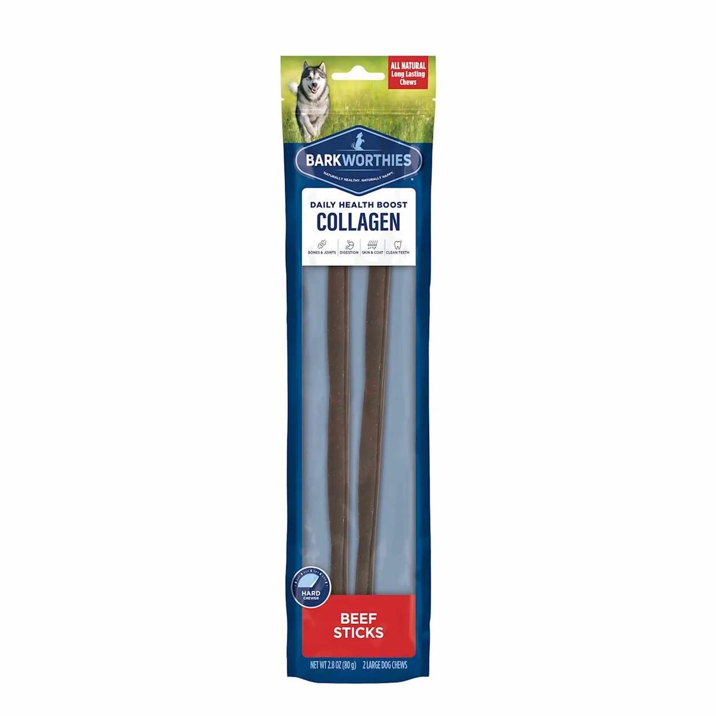 Barkworthies Collagen Beef Sticks Plain - Your Pet Connection