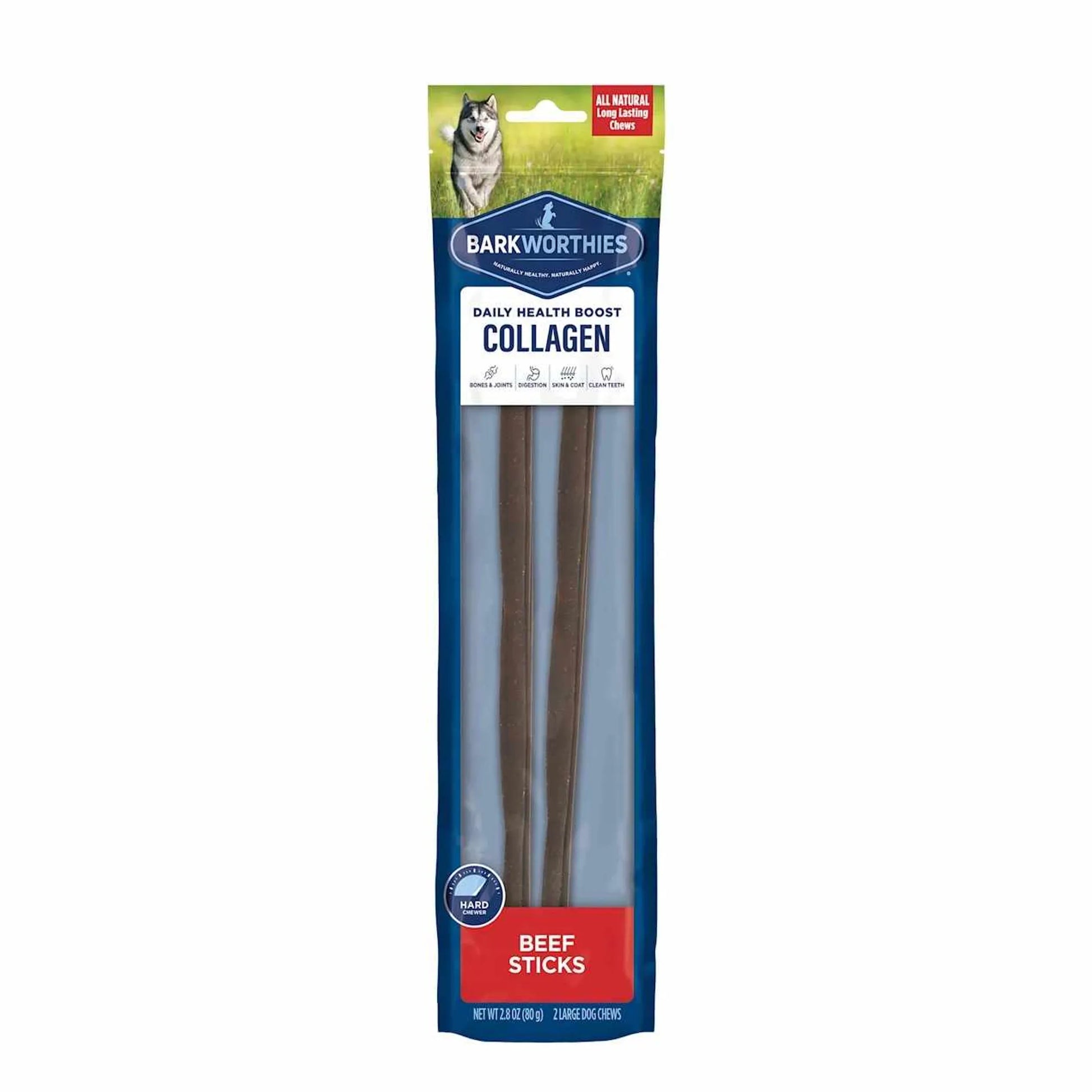 Barkworthies Collagen Beef Sticks Plain - Your Pet Connection