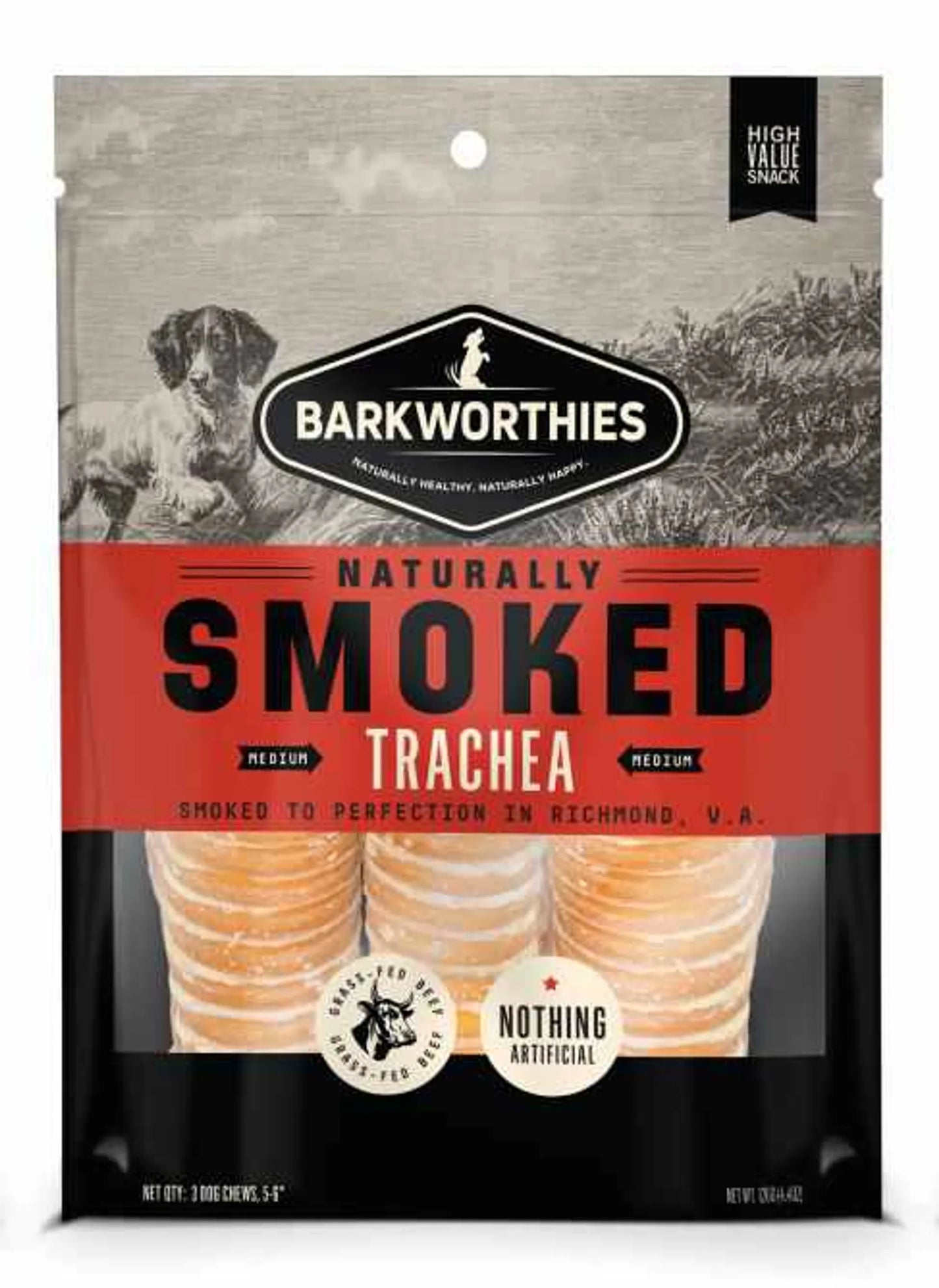 Barkworthies Naturally Smoked Dog Chews 6-inch