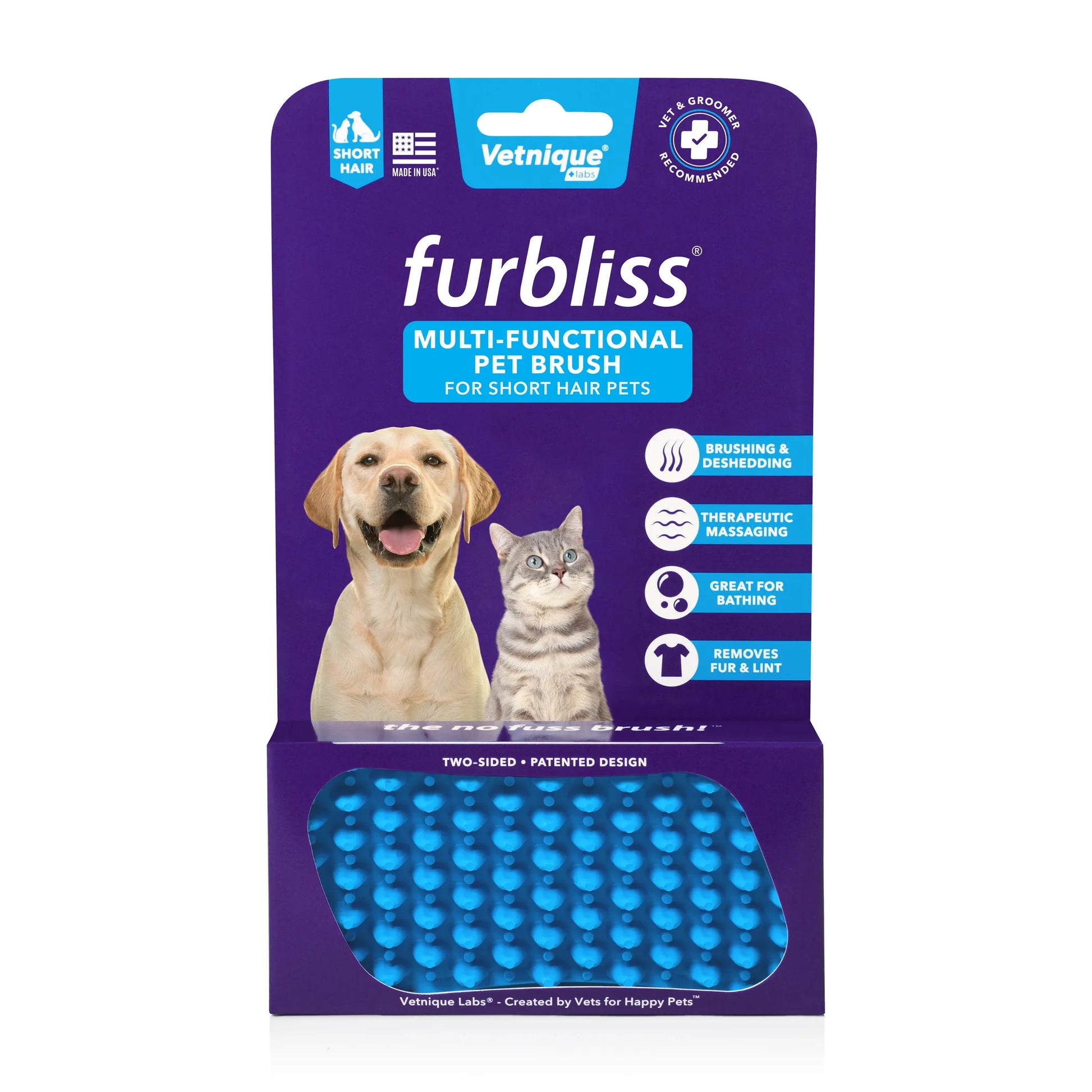 Furbliss Blue Brush Short Hair SM - Your Pet Connection