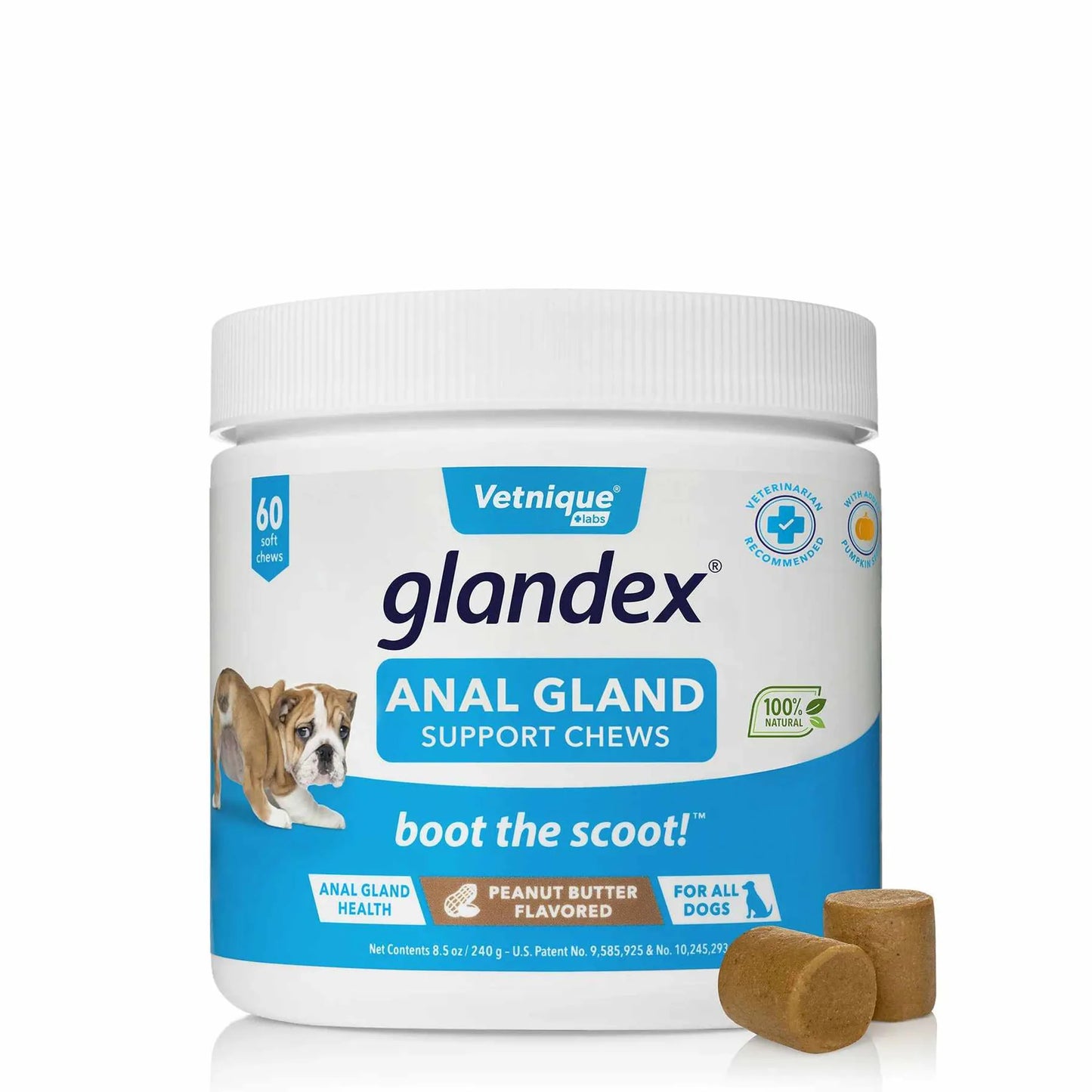 Glandex Anal Gland Support Chews Peanut Butter Flavor