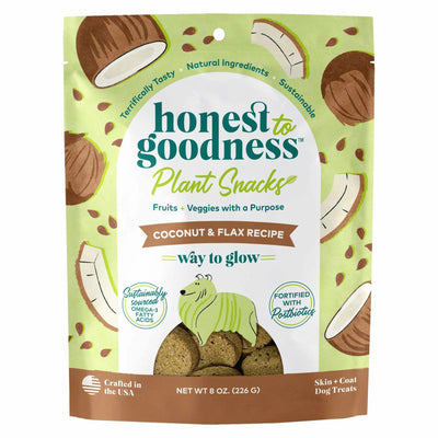Honest To Goodness(TM) Plant Snacks Way to Glow Coconut & Flax Recipe Dog Treats 8oz - Your Pet Connection