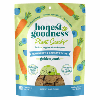 Honest To Goodness(TM) Plant Snacks Golden Years Blueberry & Carrot Recipe Dog Treats 8oz - Your Pet Connection