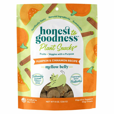 Honest To Goodness(TM) Plant Snacks Mellow Belly Pumpkin & Cinnamon Recipe Dog Treats 8oz - Your Pet Connection