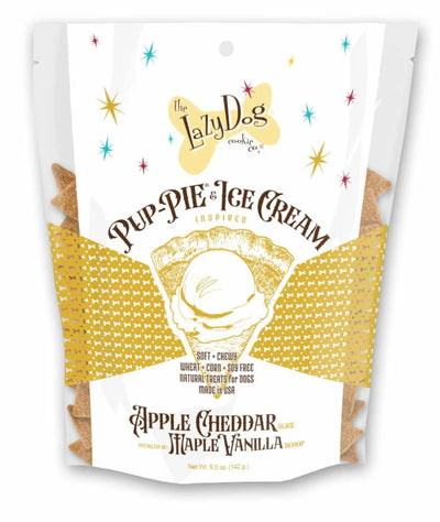 Lazy Dog Pup-PIE & Ice Cream Slices Apple Cheddar w/ Maple & Vanilla Dog Treat 5oz - Your Pet Connection
