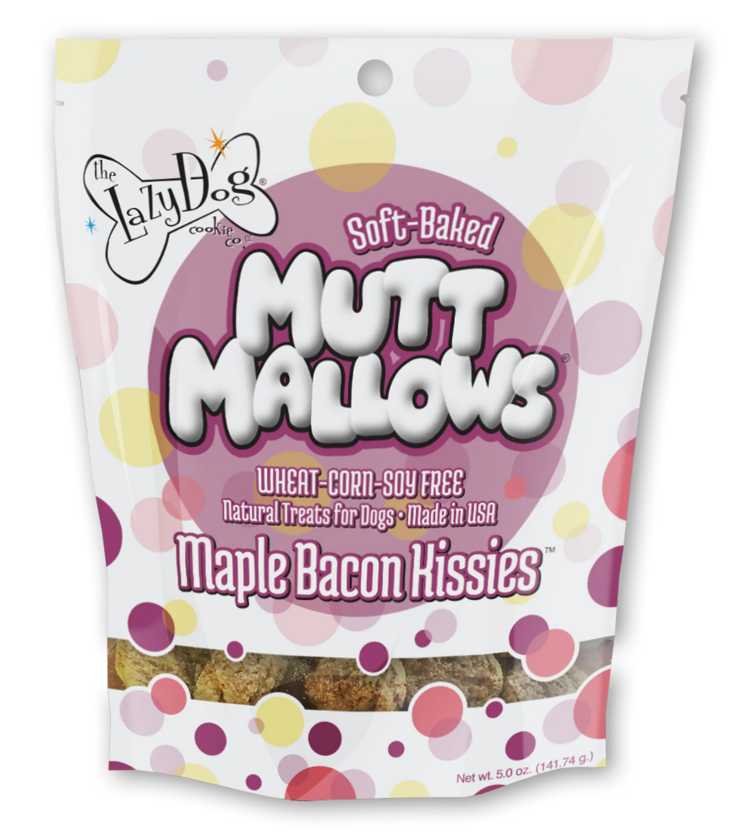 Lazy Dog Mutt Mallows Maple Bacon Kissies Dog Treat 5oz - Your Pet Connection
