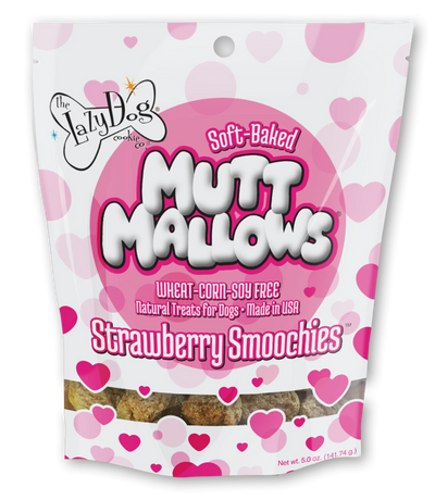 Lazy Dog Mutt Mallows Strawberry Smoochies Dog Treat 5oz - Your Pet Connection