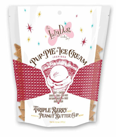 Lazy Dog Pup-PIE & Ice Cream Slices Triple Berry w/ Peanut Butter Dog Treat 5oz - Your Pet Connection