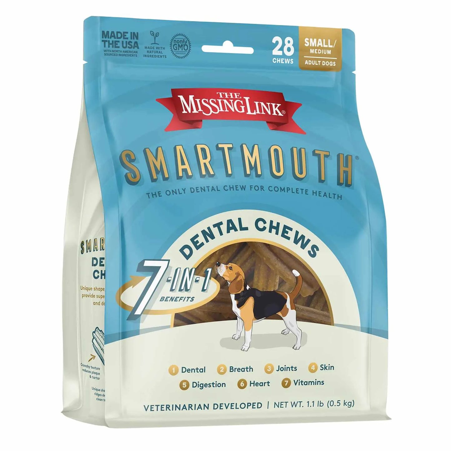 The Missing Link Smartmouth Dog Dental Chews 6.9 oz