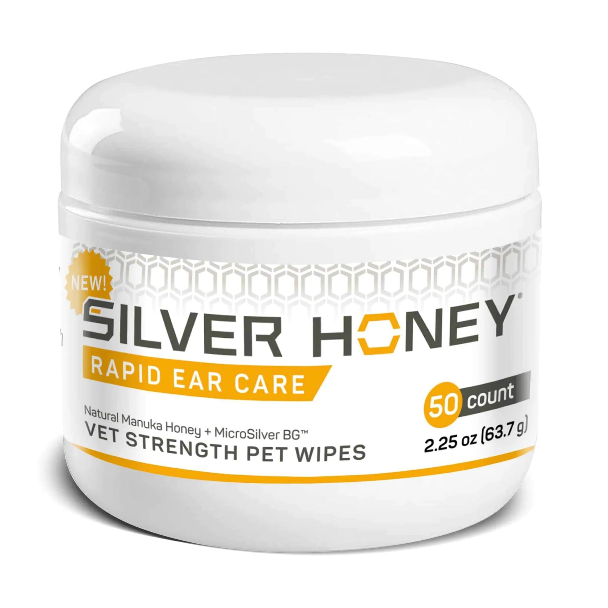 Absorbine Pet - Silver Honey Rapid Ear Care Vet Strength Pet Wipes, 50ct, Manuka Honey & MicroSilver BG - Your Pet Connection