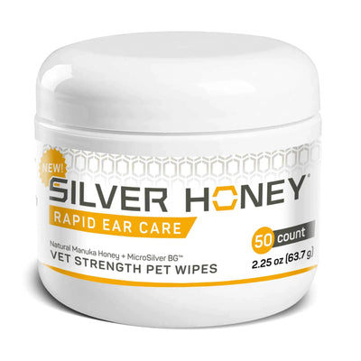 Absorbine Pet - Silver Honey Rapid Ear Care Vet Strength Pet Wipes, 50ct, Manuka Honey & MicroSilver BG - Your Pet Connection