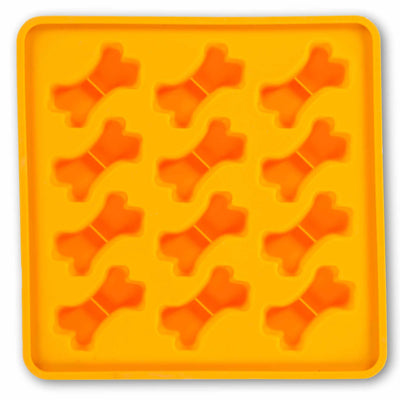 Messy Mutts Framed Silicone Dog Treat Making Mold Bone Shape Orange 10" x 10" - Your Pet Connection