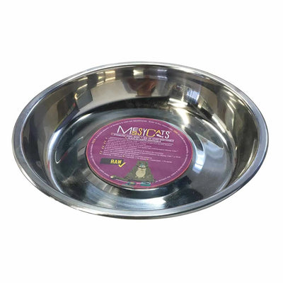 Messy Cats Stainless Saucer Shaped Bowl - Your Pet Connection