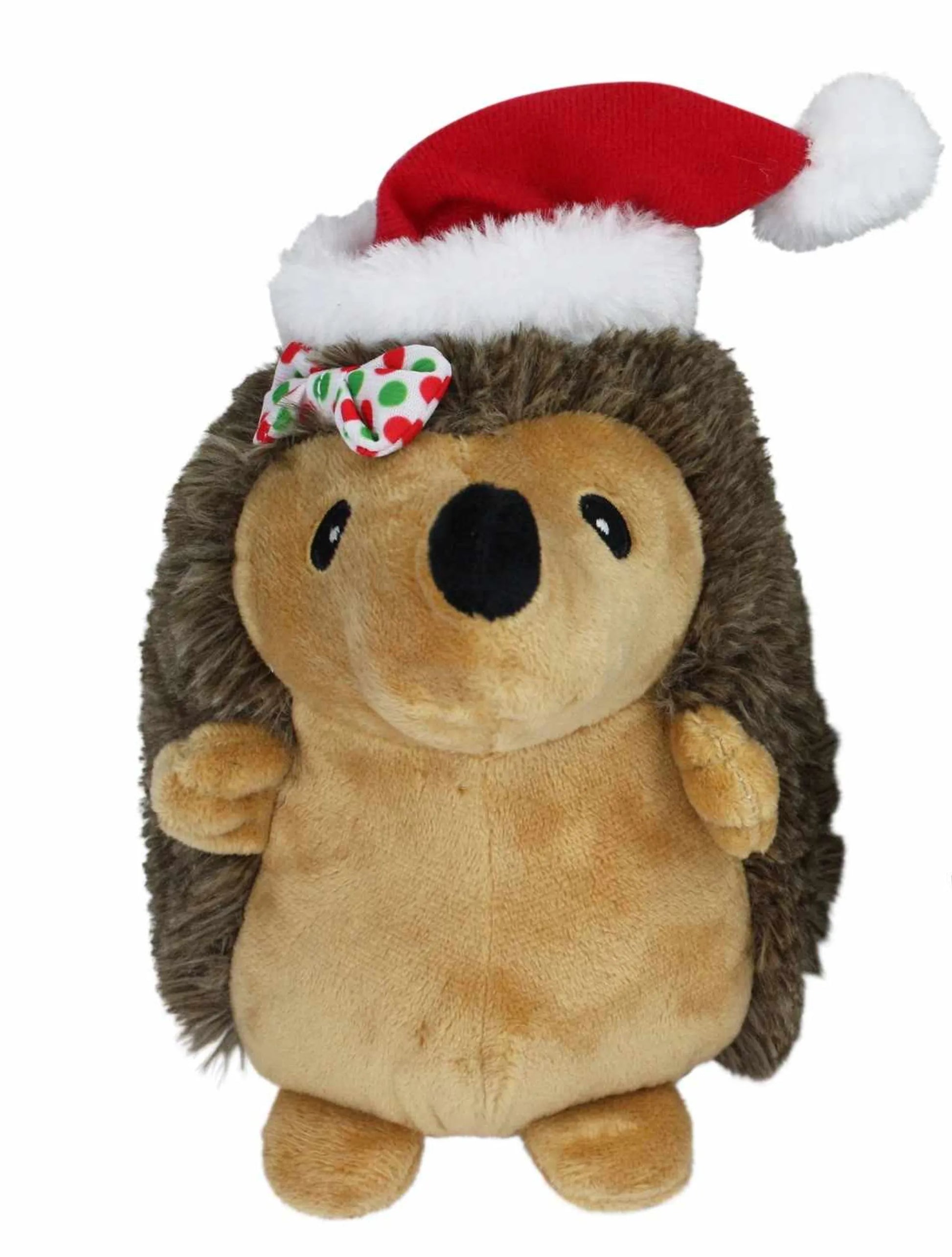 Multipet Hedgehog W/Hair Bow & Red Santa Hat - 8" - Your Pet Connection