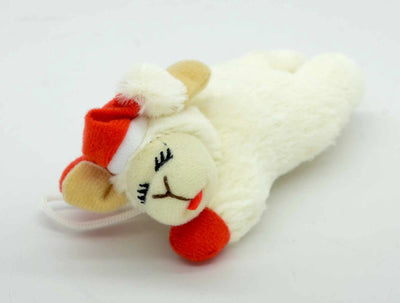 Multipet Holiday Lamb Chop w/ Santa Hat Cat Toy 4" - Your Pet Connection