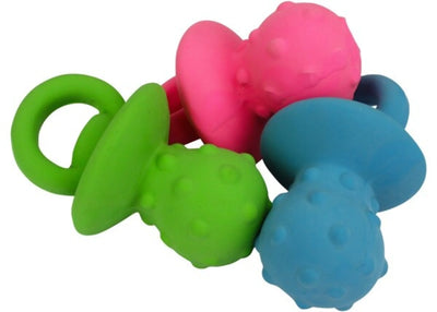 Multipet Minipet Pacifier Dog Chew Toy Assorted Colors 4" - Your Pet Connection