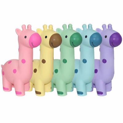 Multipet Minipet Latex Giraffe Dog Chew Toy Assorted Colors 5.75" - Your Pet Connection