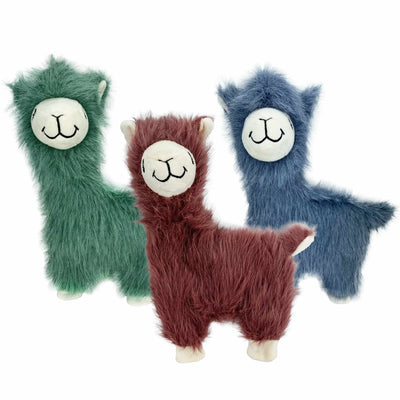 Multipet Fuzzy Llama Plush Dog Toy Assorted Colors 12" - Your Pet Connection