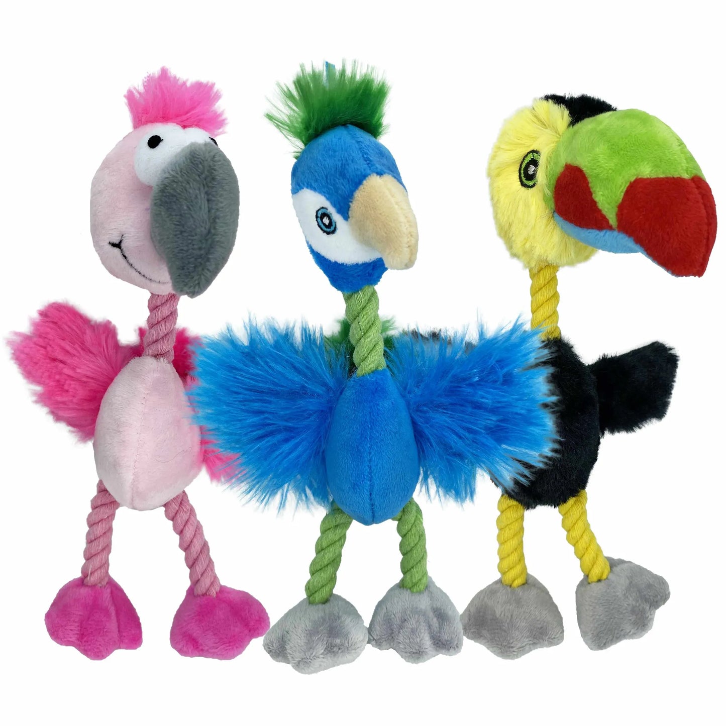 Multipet Tropical Bird Plush Toys Interactive Play