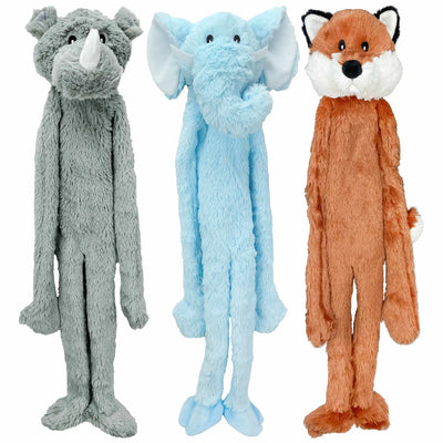 Multipet Swingin' Flatties Plush Dog Toy Assorted Animals 27" - Your Pet Connection