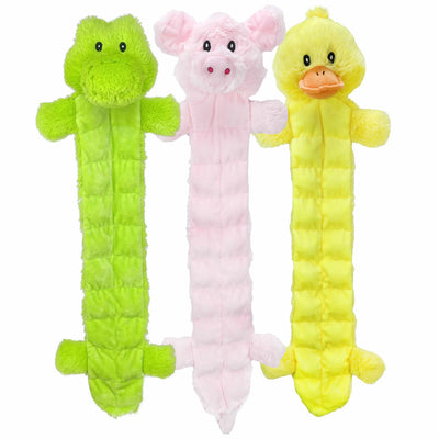 Multipet Long Squeaker Mat Plush Dog Toy  Assorted Animals 24" - Your Pet Connection