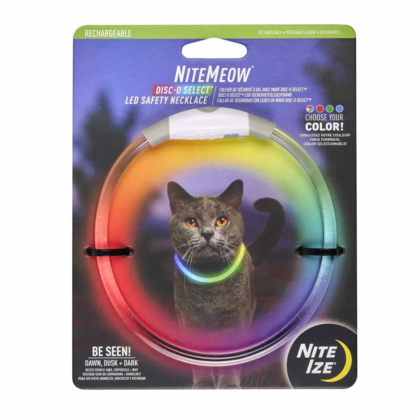 Nite Ize NiteMeow(TM) Rechargeable LED Safety Necklace - Disc-O Select(TM) - Your Pet Connection